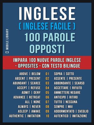 cover image of Inglese ( Inglese Facile ) 100 Parole--Opposti
